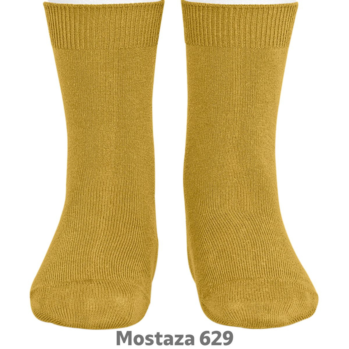 PLAIN STITCH SHORT SOCKS 20194 MUSTARD 629 CONDOR - 1