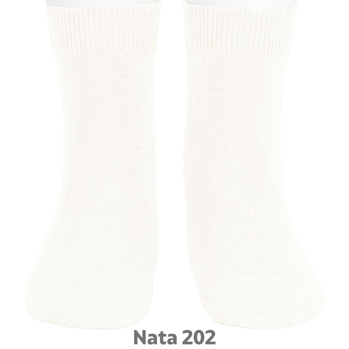 PLAIN STITCH SHORT SOCKS 20194 CREAM 202 CONDOR - 1