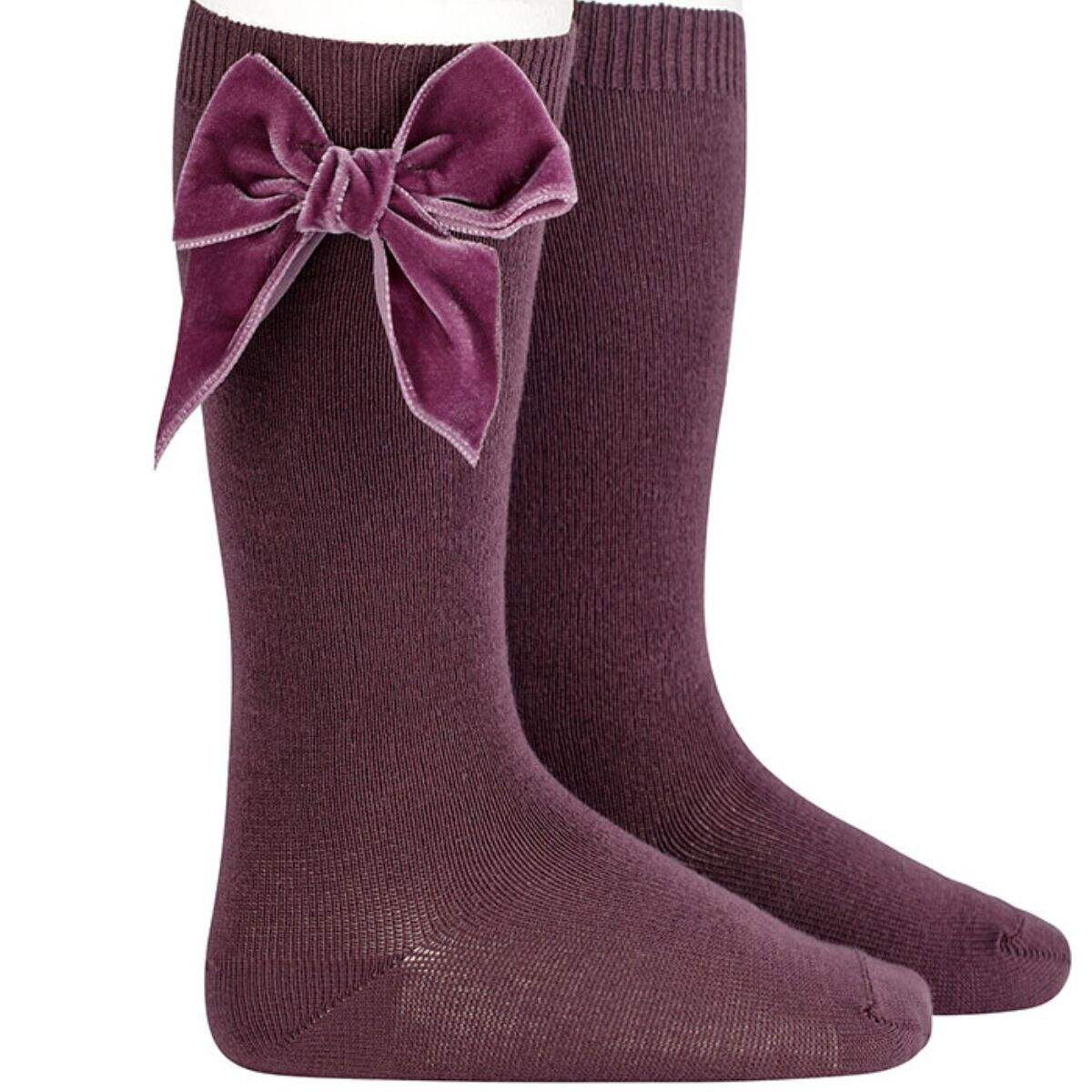 SOCKS WITH VELVET BOW 24892 BURDEOS 197 CONDOR - 1