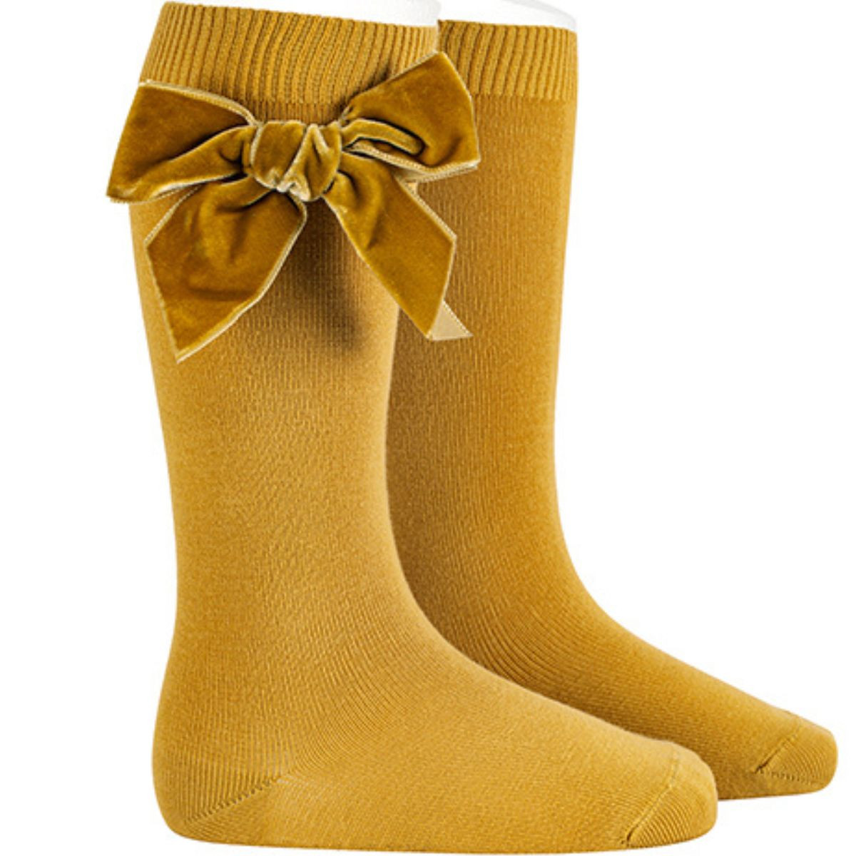 SOCKS WITH VELVET BOW 24892  MUSTARD 629 CONDOR - 1