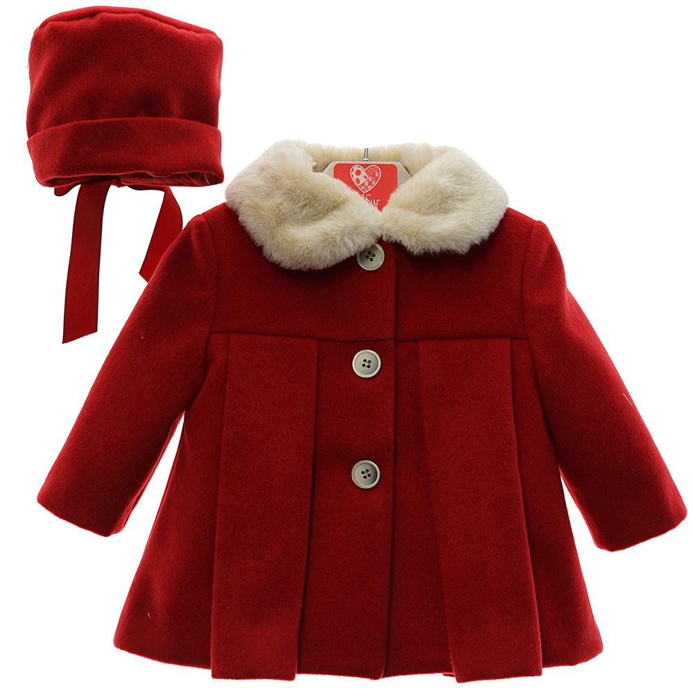 PLEATED THREE BUTTON CLOTH COAT WITH CAP DELSUR - 1