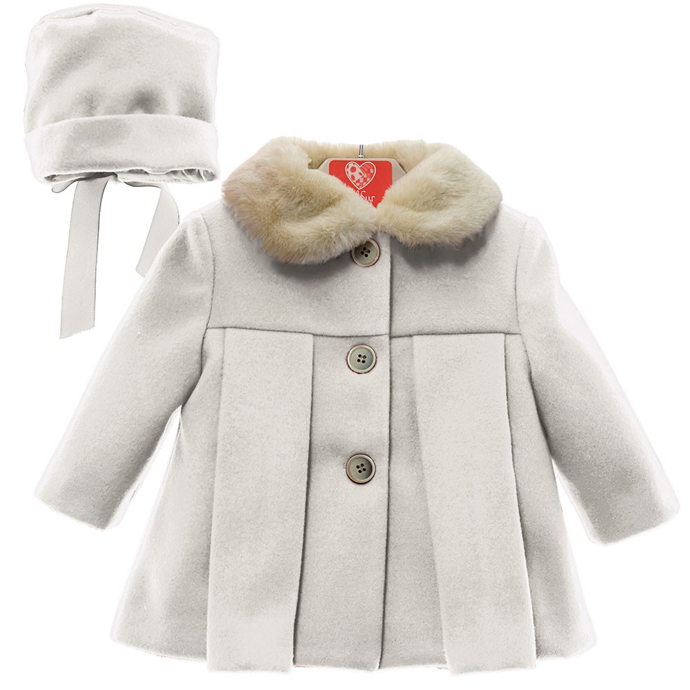 PLEATED THREE BUTTON CLOTH COAT WITH CAP DELSUR - 1