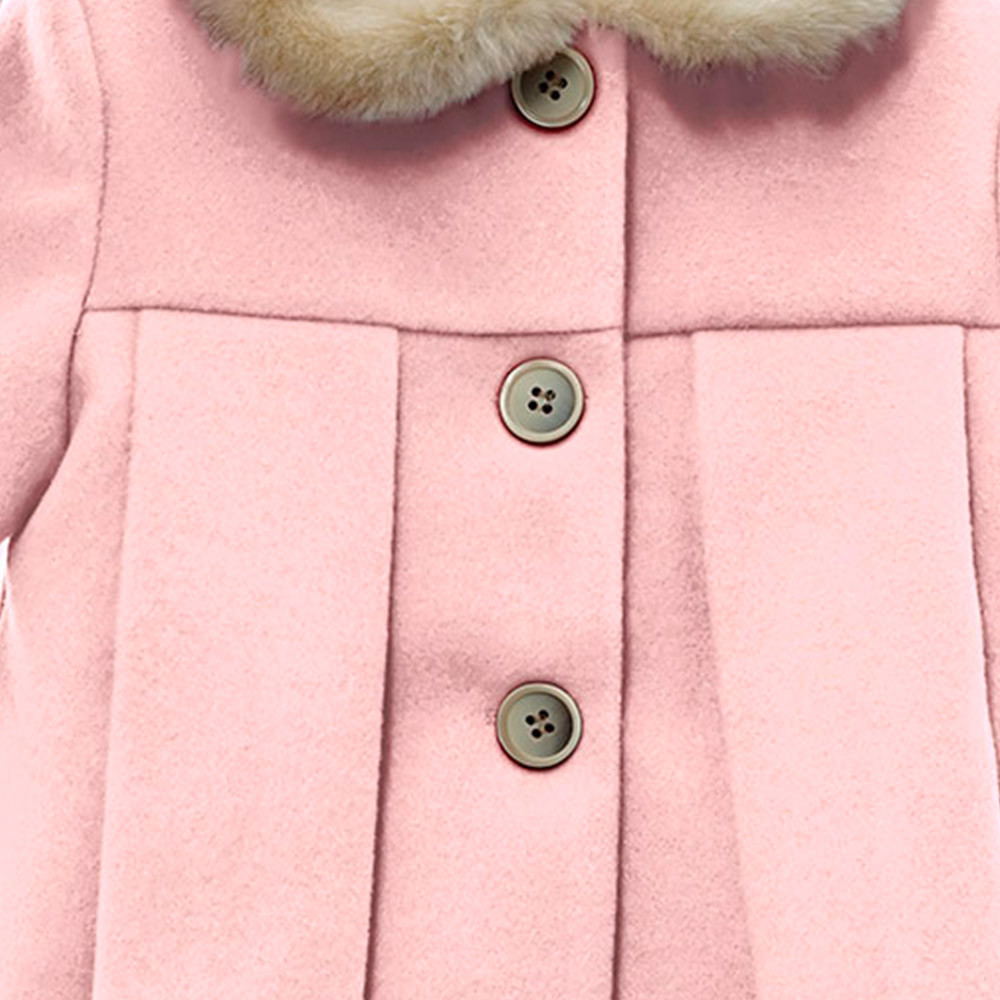 PLEATED THREE BUTTON CLOTH COAT WITH CAP DELSUR - 2