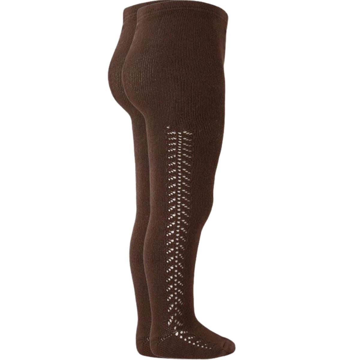 SIDE OPENWORK WARM TIGHTS 25911 BROWN CONDOR - 1