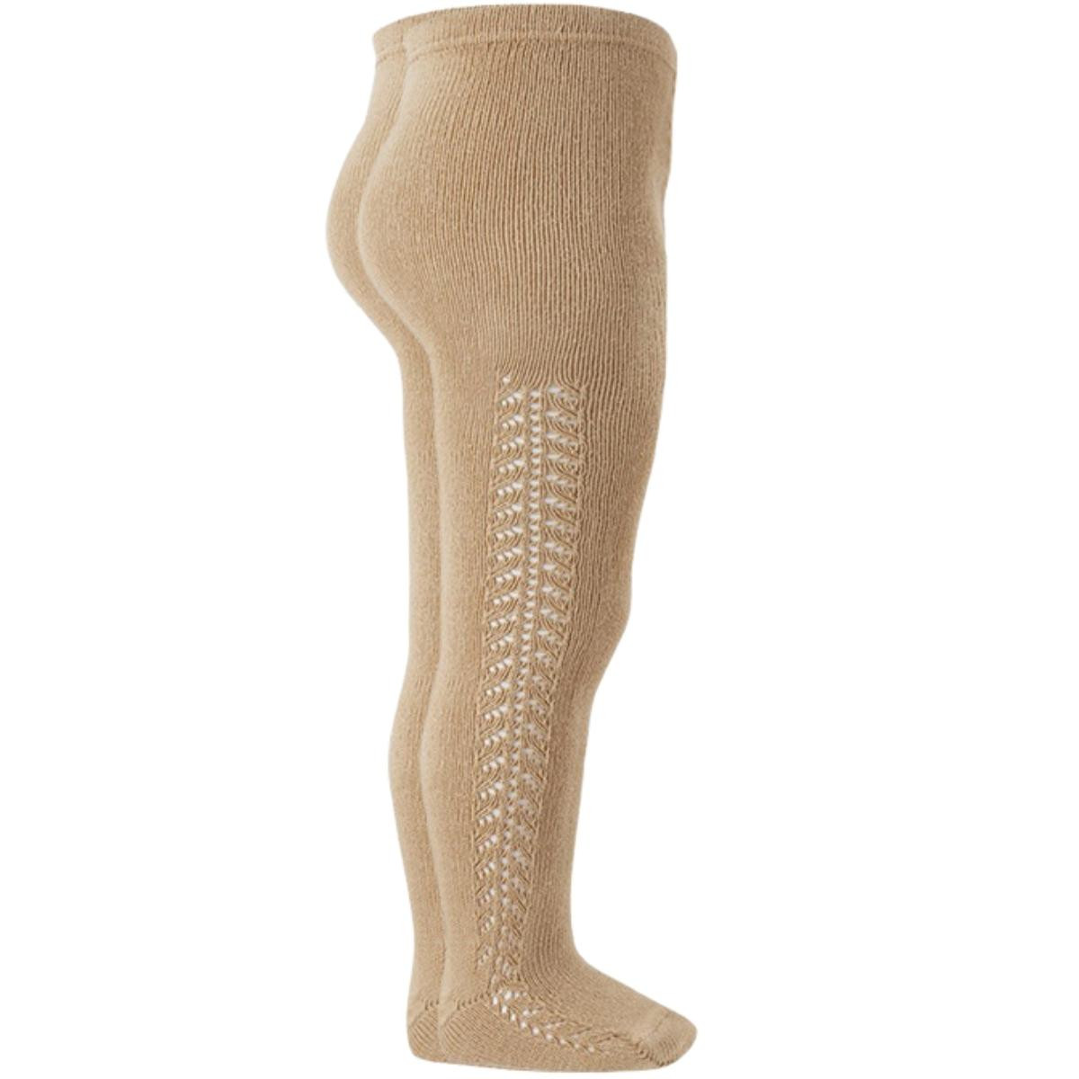 SIDE OPENWORK WARM TIGHTS 25911 CAMEL CONDOR - 1