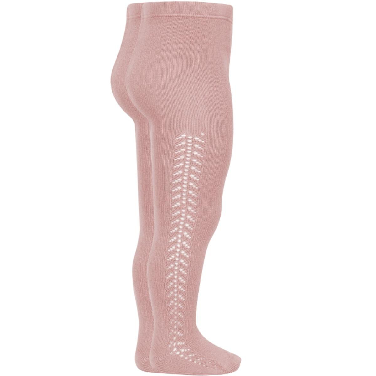 SIDE OPENWORK WARM TIGHTS 25911 PALE PINK CONDOR - 1