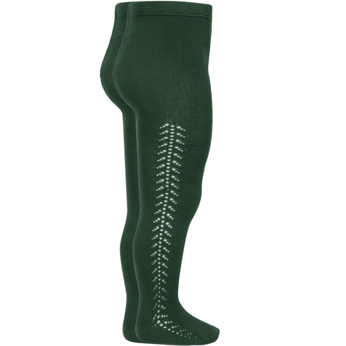 SIDE OPENWORK WARM TIGHTS 25911 BOTTLE GREEN CONDOR - 1