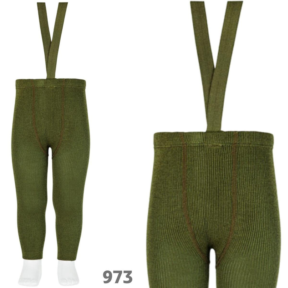 WOOL-BLEND LEGGINGS WITH ELASTIC 14010 MOSS CONDOR - 1