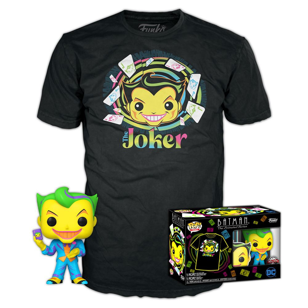 Set figura POP & Tee Joker Blacklight Talla S FUNKO POP - 1