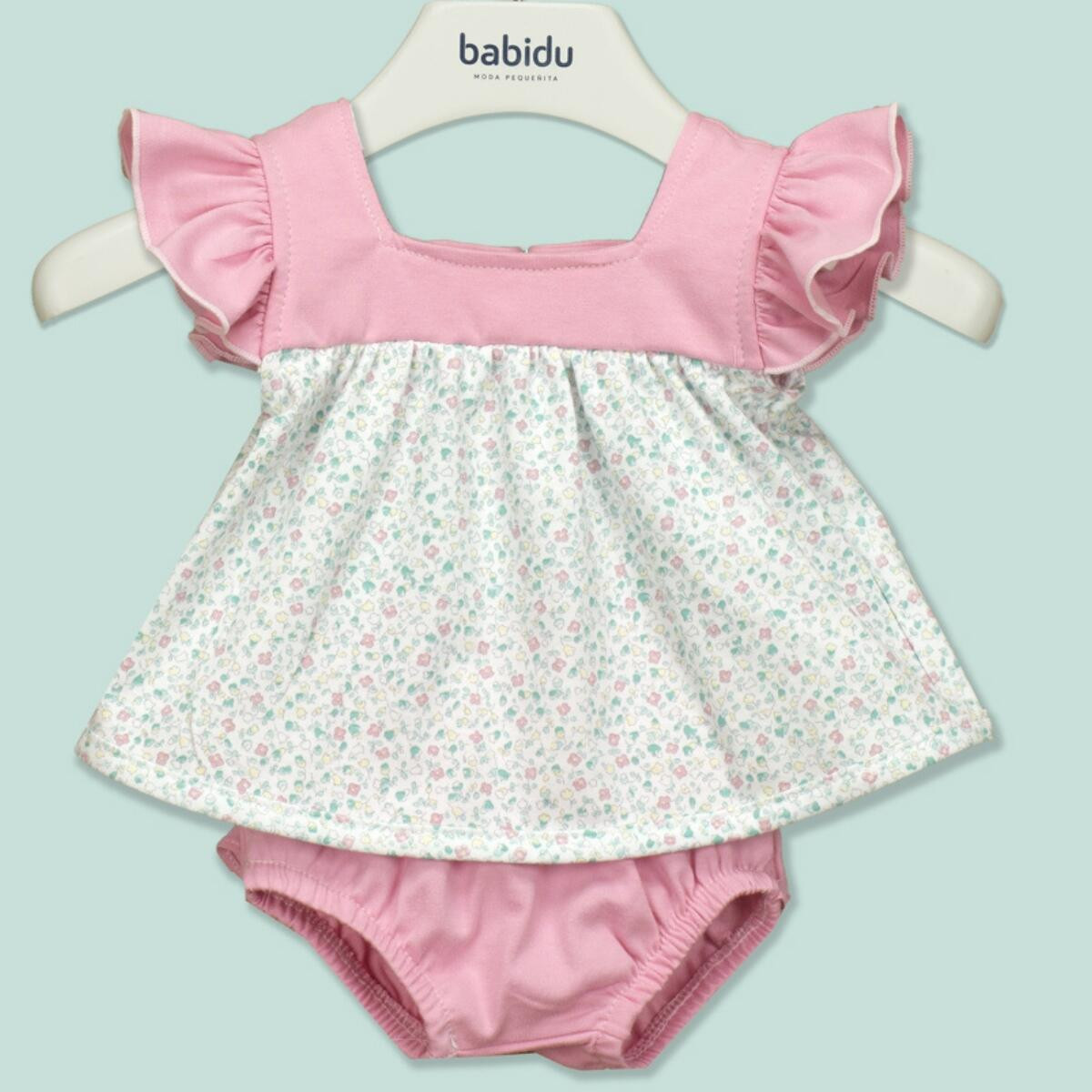 FLOWERY PRINTED BLOUSE AND NAPPY COVER BABIDU - 1