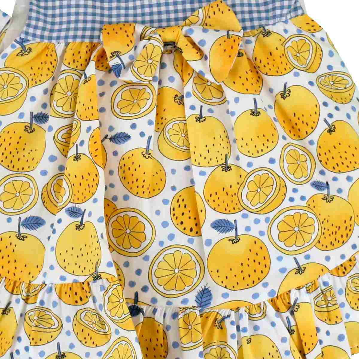 COMBINE LEMONS AND CHECK DRESS WITH BLOOMER AND HEADBAND BABYFERR - 2