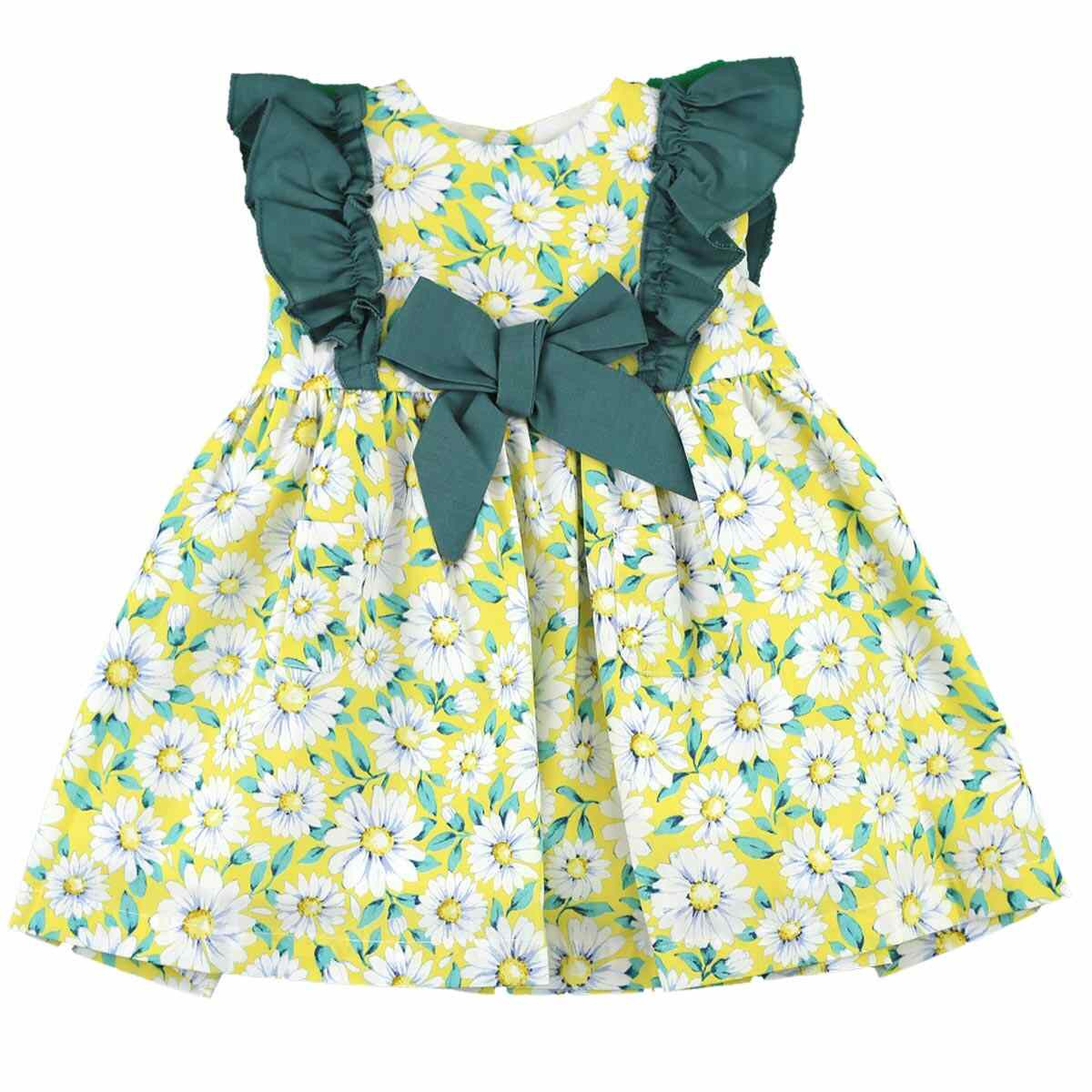 GREEN MULTI FLOWERS PRINTED DRESS BABYFERR - 1