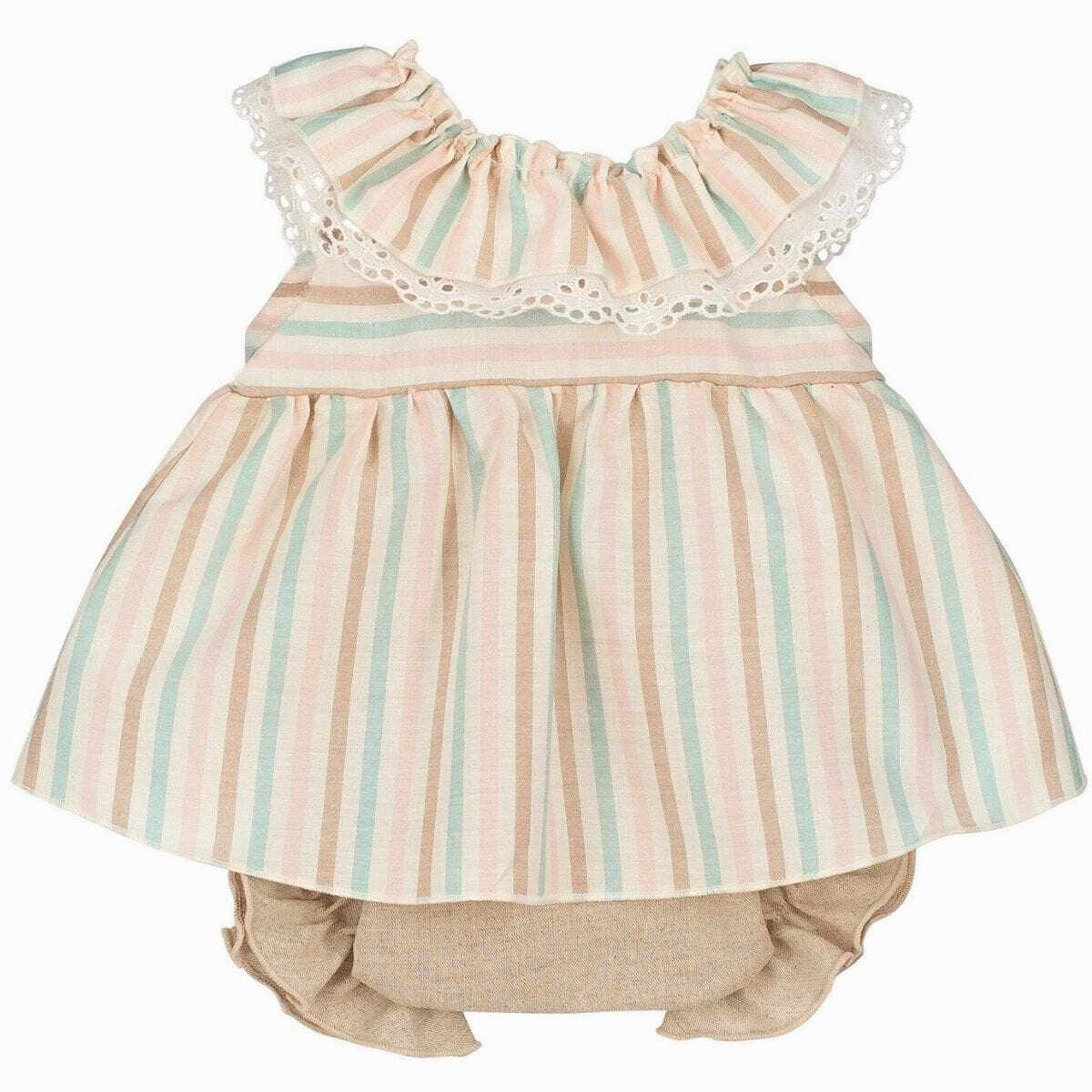 STRIPE DRESS WITH PLAIN BLOOMER MISTRA CALAMARO - 1