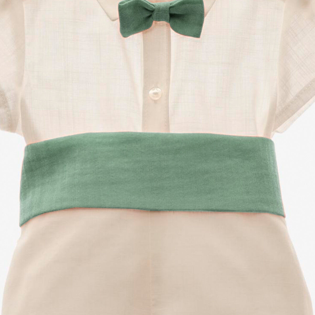 POLO WITH BOW TIE AND PANTS WAISTBAND GREEN DELSUR - 2