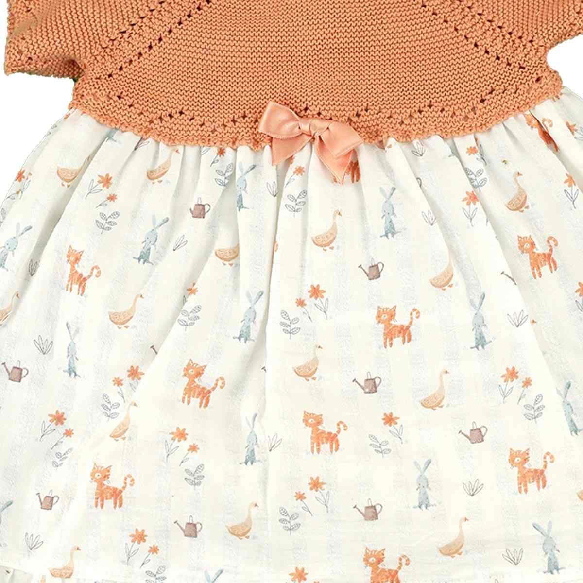 CAT PRINTED COMBINED KNIT DRESS AND BLOOMER DULCE DE FRESA - 1