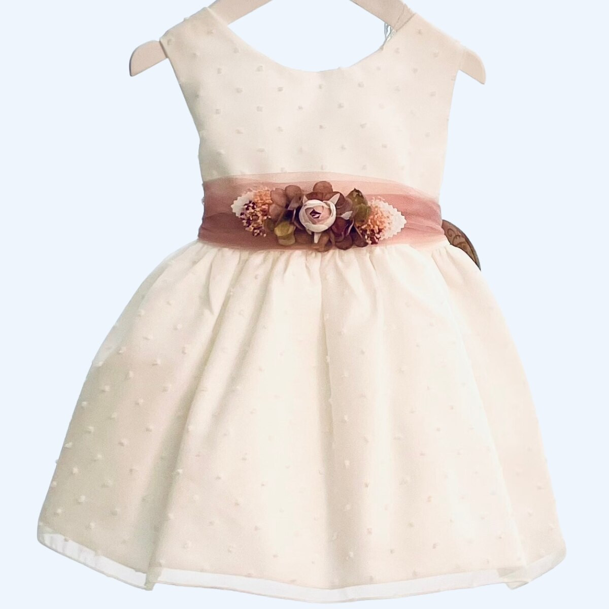 PLUMETI CEREMONY DRESS WITH TULLE WAISTBAND AND FLOATING DECOR LILUS - 2