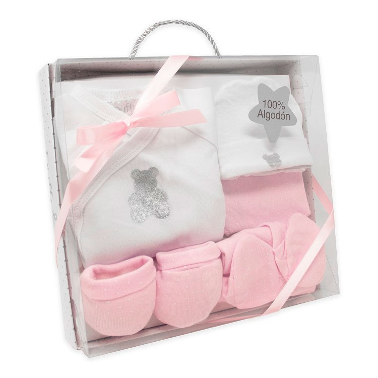 Pink 5-Piece Cotton Baby Gift Teddy Bear DUFFI - 1