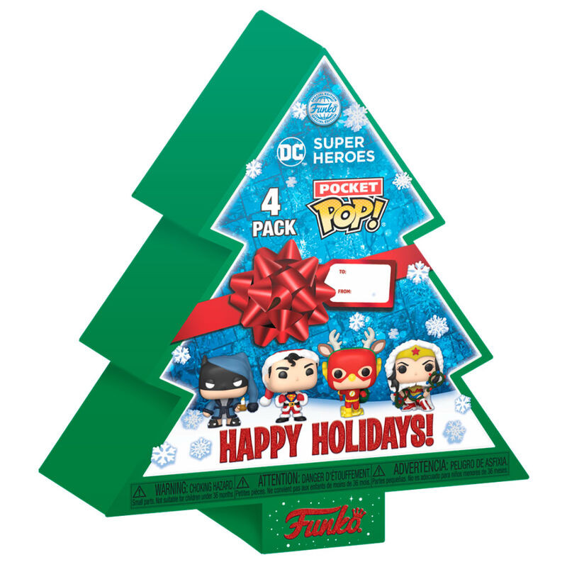 Arbol con 4 figuras Pocket POP DC Comics Happy Holidays FUNKO POP - 1