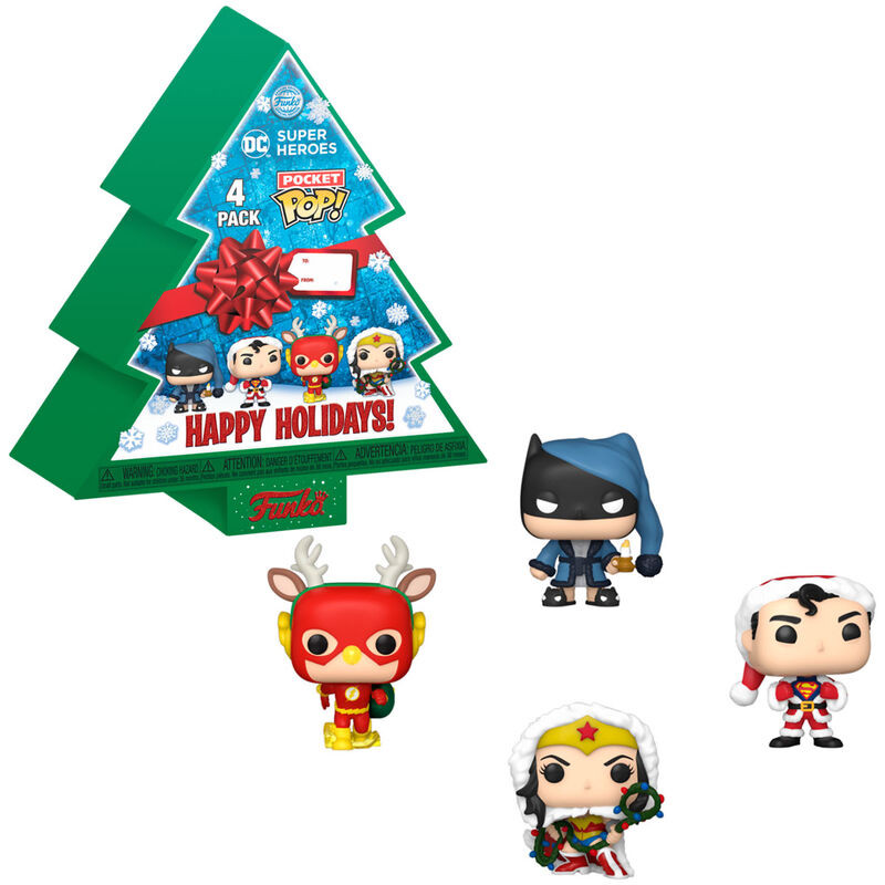 Arbol con 4 figuras Pocket POP DC Comics Happy Holidays FUNKO POP - 3