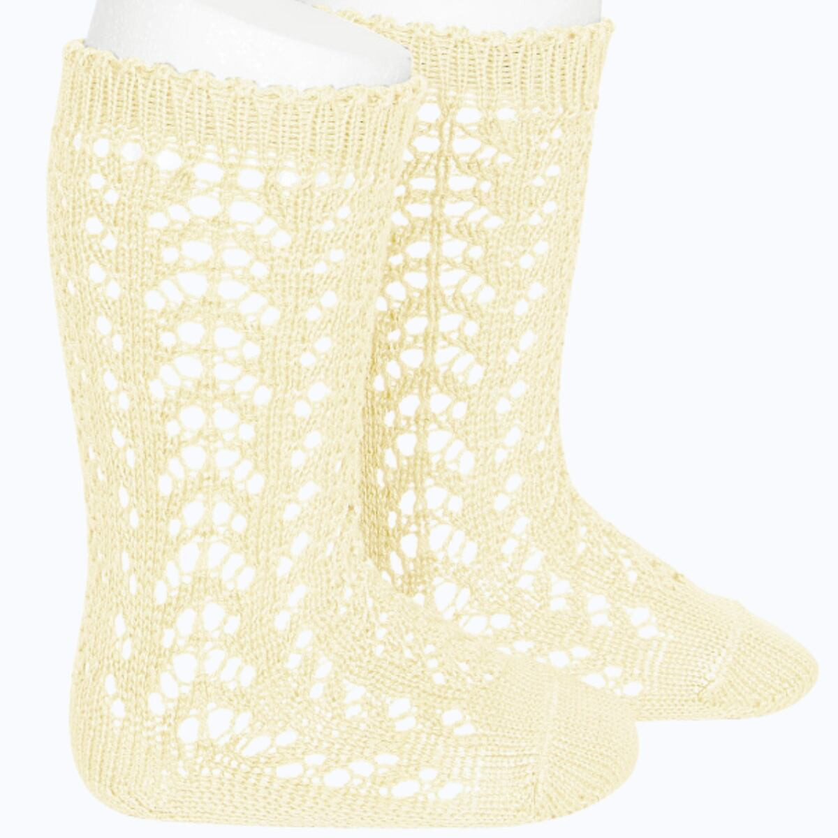 OPENWORK PERLE KNEE HIGH SOCKS 25182 BUTTER 610 CONDOR - 1