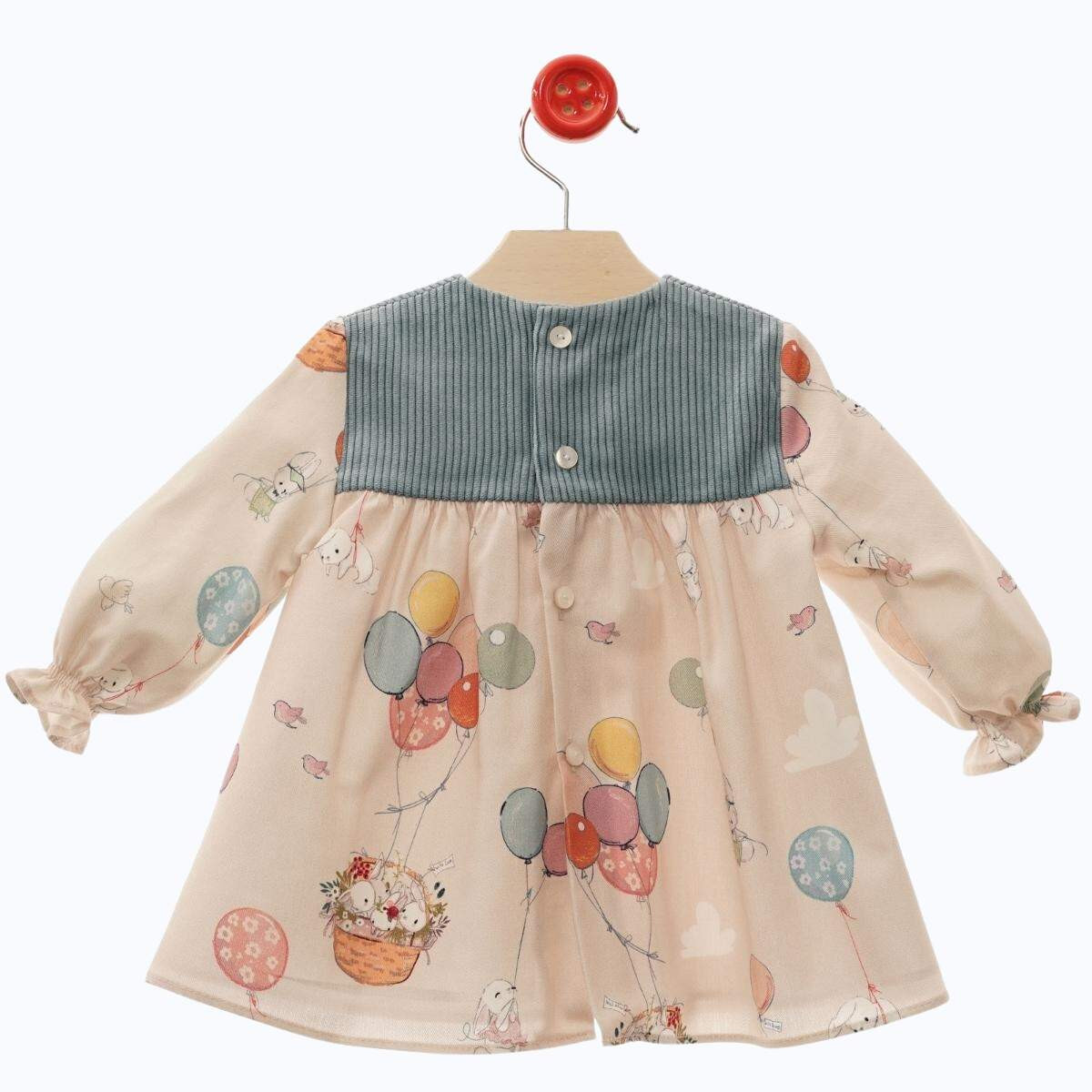 BALLOONS PRINTED DRESS WITH POMPOMS DELSUR - 3