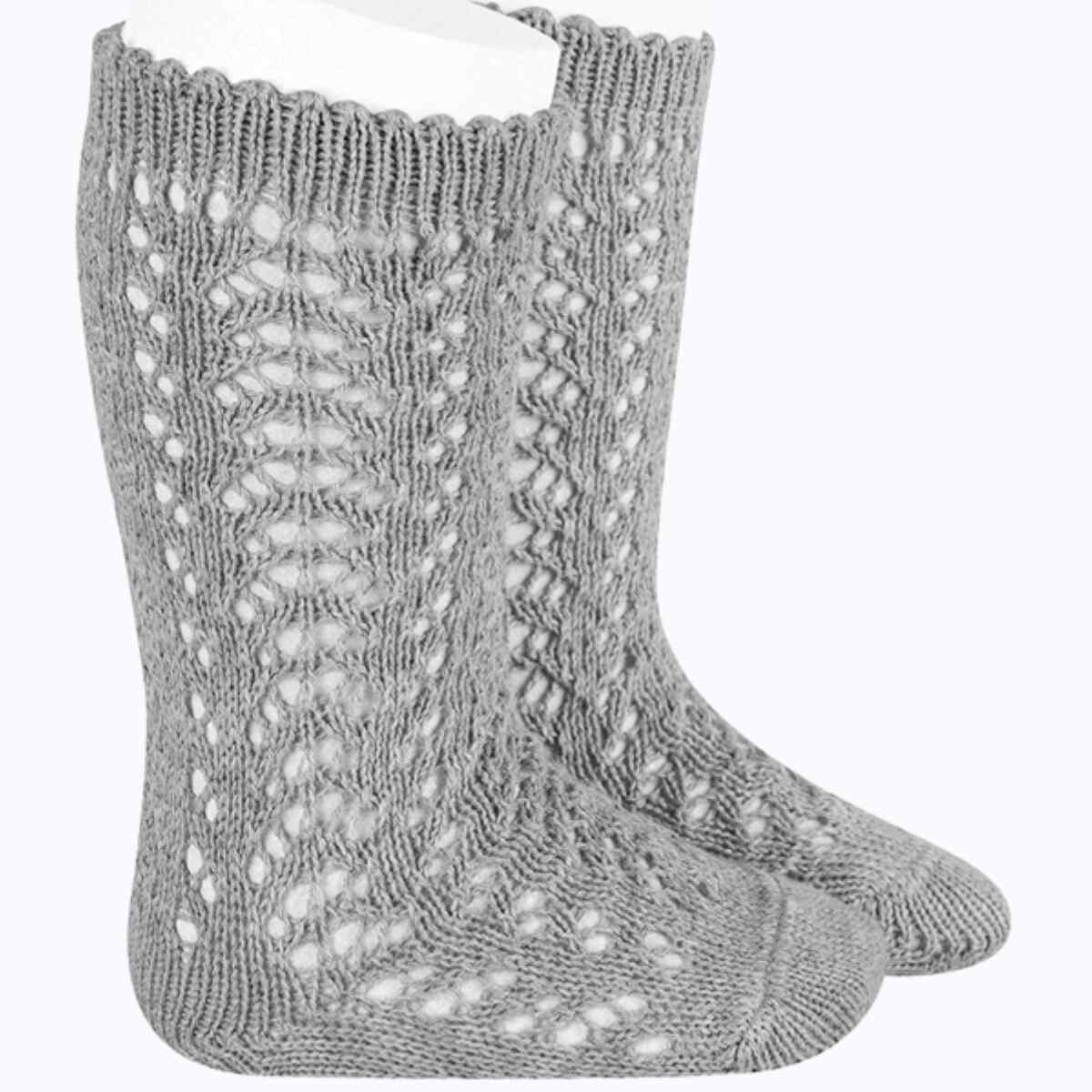 OPENWORK PERLE KNEE HIGH SOCKS 25182 ALUMINIUM 221 CONDOR - 1