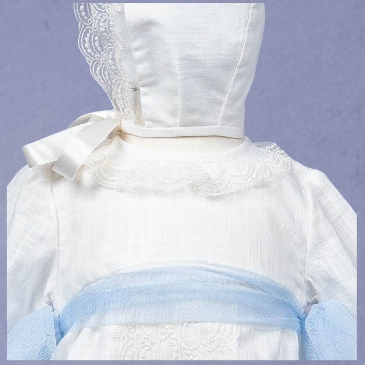 CHRISTENING ROMPER WITH BONNET MISHA BABY - 2